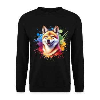 Australischer Wildhund Dingo - Unisex Pullover - Schwarz - Vorne - Alina (178cm) & Michal (187cm)