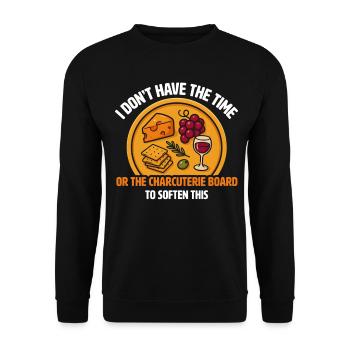 Mème de charcuterie pressé - Sweat-shirt Unisexe - noir - Devant - Alina (178cm) & Michal (187cm)