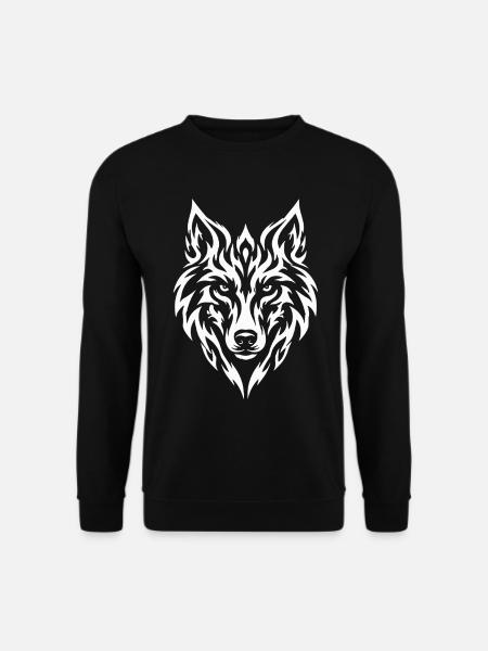 Wolf Tribal Tattoo Style - Unisex Sweatshirt - black