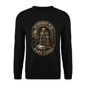 Plan de retraite Numismatics pour collectionneurs de pièces rares - Sweat-shirt Unisexe - noir - Devant - Alina (178cm) & Michal (187cm)