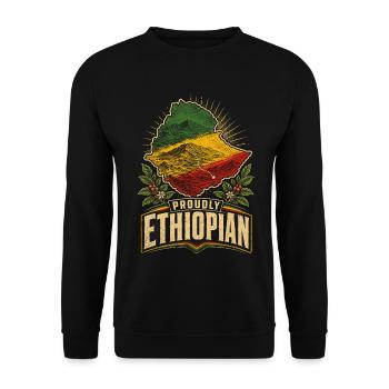 Éthiopie Éthiopien Fièrement Éthiopien - Sweat-shirt Unisexe - noir - Devant - Alina (178cm) & Michal (187cm)