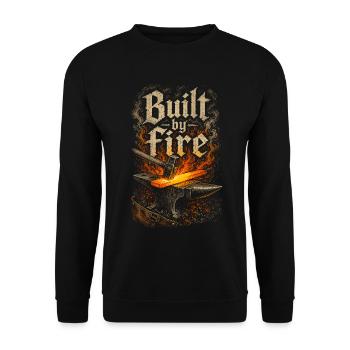 Blacksmith Blacksmith Farrier Built By Fire - Unisex Sweatshirt - black - Front - Alina (178cm) & Michal (187cm)