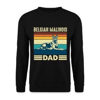 Belgian Malinois Dad Shepherd Dog Dad - Unisex Sweatshirt - black - Front - Alina (178cm) & Michal (187cm)
