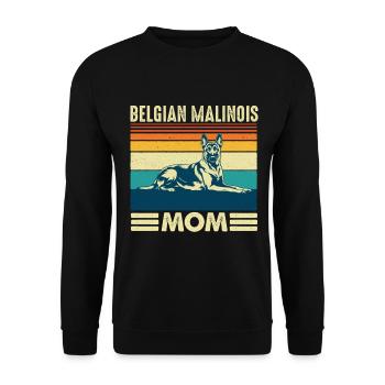 Maman malinois belge Maman du chien berger - Sweat-shirt Unisexe - noir - Devant - Alina (178cm) & Michal (187cm)
