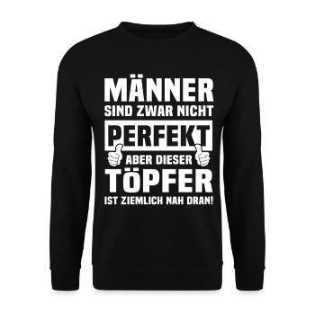Töpfer - Unisex Pullover - Schwarz - Vorne - Alina (178cm) & Michal (187cm)