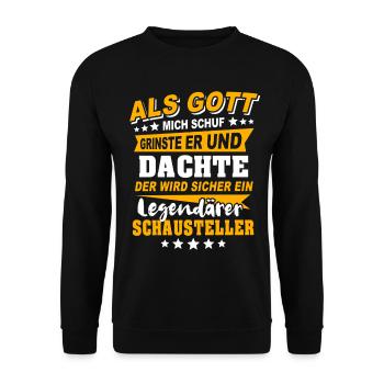 Schausteller Sprüche - Unisex Pullover - Schwarz - Vorne - Alina (178cm) & Michal (187cm)