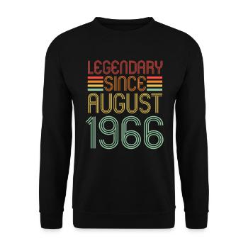 Légendaire depuis août 1966, date d’anniversaire - Sweat-shirt Unisexe - noir - Devant - Alina (178cm) & Michal (187cm)