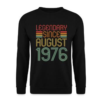 Legendary since August 1976, Geburtstag - Unisex Pullover - Schwarz - Vorne - Alina (178cm) & Michal (187cm)