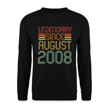 Legendary since August 2008, Geburtstag - Unisex Pullover - Schwarz - Vorne - Alina (178cm) & Michal (187cm)