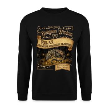 Weisheit des schlafenden Drachen - Unisex Pullover - Schwarz - Vorne - Alina (178cm) & Michal (187cm)