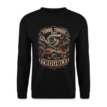 Couple turbo du charbon roulant et problèmes - Sweat-shirt Unisexe - noir - Devant - Alina (178cm) & Michal (187cm)