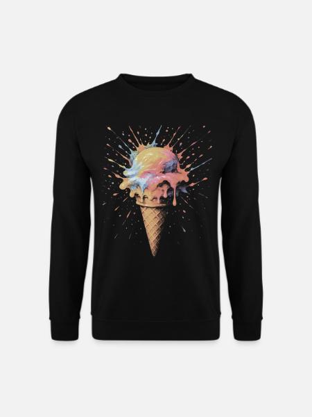 Mehrfarbiger Splash Ar Eiskegel - Unisex Pullover - Schwarz