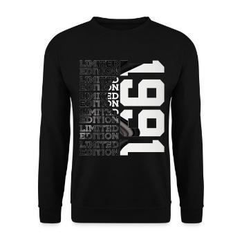 35 JAHRE ALT LIMITED EDITION 1991 35. GEBURTSTAG - Unisex Pullover - Schwarz - Vorne - Alina (178cm) & Michal (187cm)