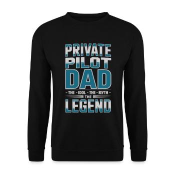 Pilote privé Papa L’idole L’Instructeur de vol - Sweat-shirt Unisexe - noir - Devant - Alina (178cm) & Michal (187cm)