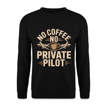 Pilote privé Pas de café Pas d’aviation Amoureux du café - Sweat-shirt Unisexe - noir - Devant - Alina (178cm) & Michal (187cm)