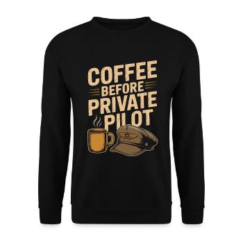 Un Café Pilote Privé Avant Un Amoureux du Café Aviation - Sweat-shirt Unisexe - noir - Devant - Alina (178cm) & Michal (187cm)