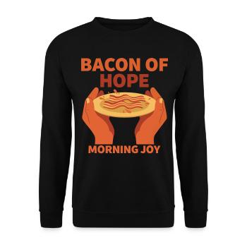 Café du matin, Bacon de l’espoir, Breakfast Joy Brunch du matin - Sweat-shirt Unisexe - noir - Devant - Alina (178cm) & Michal (187cm)