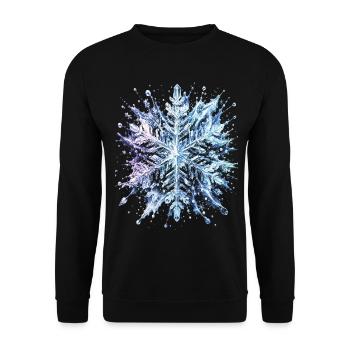 Snowflake Crystal Iced Out Splash Art - Unisex Sweatshirt - black - Front - Alina (178cm) & Michal (187cm)
