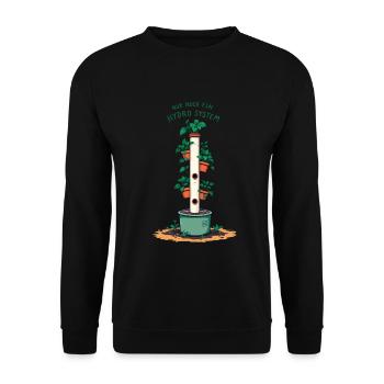 Hydro-Pflanzen-Turm - Unisex Pullover - Schwarz - Vorne - Alina (178cm) & Michal (187cm)