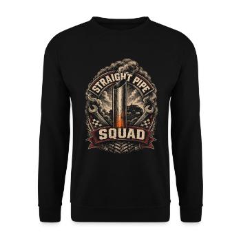 Rolling Coal Straight Pipe Squad - Unisex Pullover - Schwarz - Vorne - Alina (178cm) & Michal (187cm)