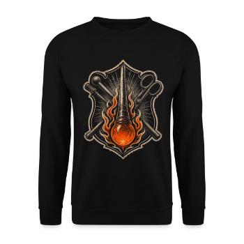Glassblower - Unisex Sweatshirt - black - Front - Alina (178cm) & Michal (187cm)