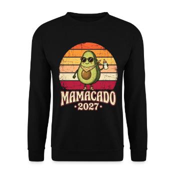 Mamacado 2027 Avocado Mama - Unisex Pullover - Schwarz - Vorne - Alina (178cm) & Michal (187cm)