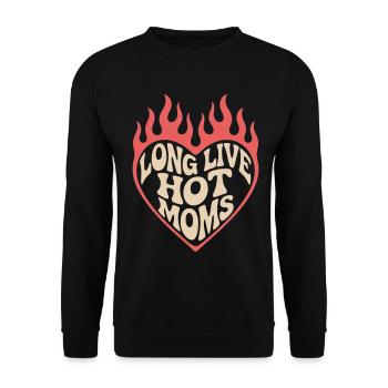 Long Live Hot Moms - Unisex Pullover - Schwarz - Vorne - Alina (178cm) & Michal (187cm)