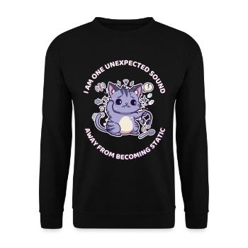 One Unexpected Sound Away From Becoming Static - Unisex Sweatshirt - black - Front - Alina (178cm) & Michal (187cm)