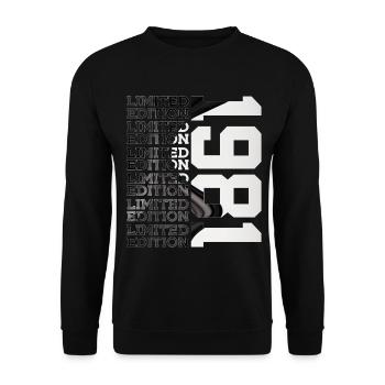 45 JAHRE ALT LIMITED EDITION 1981 45. GEBURTSTAG - Unisex Pullover - Schwarz - Vorne - Alina (178cm) & Michal (187cm)