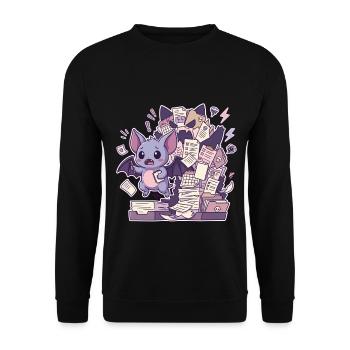 Une chauve-souris mignonne et une montagne de paperasse - Sweat-shirt Unisexe - noir - Devant - Alina (178cm) & Michal (187cm)