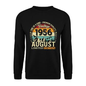 Cadeau du 70e anniversaire Mari Original 1956 août - Sweat-shirt Unisexe - noir - Devant - Alina (178cm) & Michal (187cm)