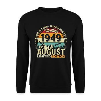 77th Birthday Gift Husband Original 1949 August - Unisex Sweatshirt - black - Front - Alina (178cm) & Michal (187cm)
