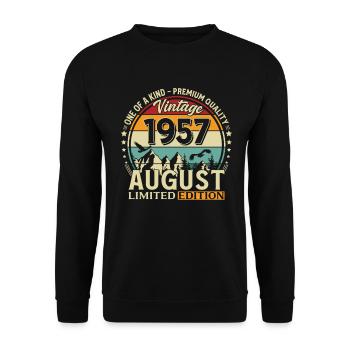 69e anniversaire cadeau Mari Original 1957 août - Sweat-shirt Unisexe - noir - Devant - Alina (178cm) & Michal (187cm)