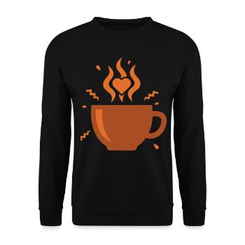 Petit-déjeuner, brunch drôle, café, deuxième petit-déjeuner - Sweat-shirt Unisexe - noir - Devant - Alina (178cm) & Michal (187cm)