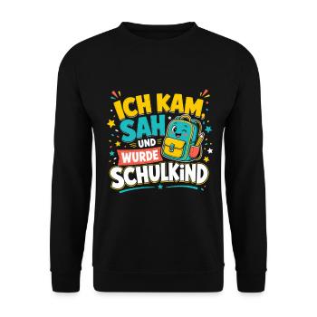 Schulkind - Unisex Pullover - Schwarz - Vorne - Alina (178cm) & Michal (187cm)