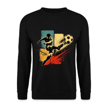 Fußball Retro Vintage - Unisex Pullover - Schwarz - Vorne - Alina (178cm) & Michal (187cm)