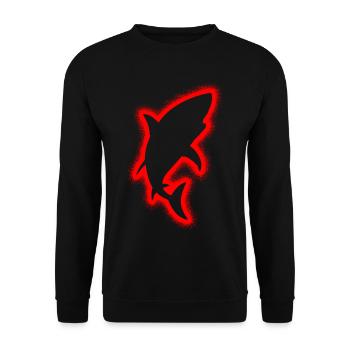 Haifisch Haie Herren Kinder Jungen Hai - Unisex Pullover - Schwarz - Vorne - Alina (178cm) & Michal (187cm)
