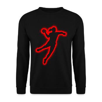 Handballspieler Handballerin Damen Handball - Unisex Pullover - Schwarz - Vorne - Alina (178cm) & Michal (187cm)