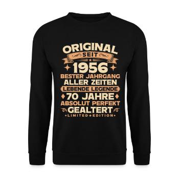 Original 1956 Jahrgang Legende 70. Geburtstag - Unisex Pullover - Schwarz - Vorne - Alina (178cm) & Michal (187cm)