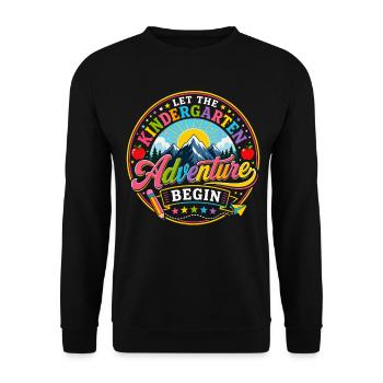 Aventure Maternelle Rentrée Scolaire Colorée - Sweat-shirt Unisexe - noir - Devant - Alina (178cm) & Michal (187cm)