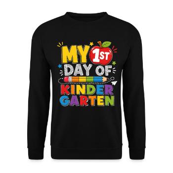 Premier Jour De Maternelle Rentrée Scolaire - Sweat-shirt Unisexe - noir - Devant - Alina (178cm) & Michal (187cm)