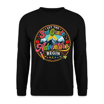 Aventure CE2 Rentrée Scolaire CE2 Colorée - Sweat-shirt Unisexe - noir - Devant - Alina (178cm) & Michal (187cm)
