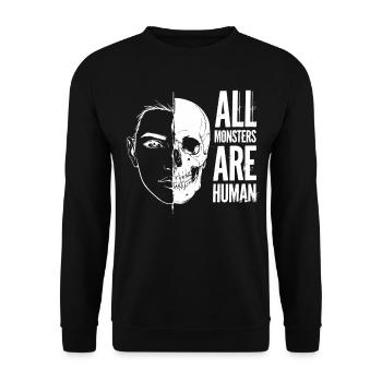 All Monsters Are Human - Unisex Pullover - Schwarz - Vorne - Alina (178cm) & Michal (187cm)
