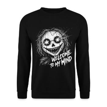 Horror Maske Welcome To My Mind - Unisex Pullover - Schwarz - Vorne - Alina (178cm) & Michal (187cm)