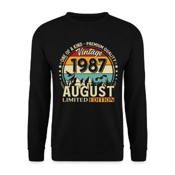 39th Birthday Gift Husband Original 1991 August - Unisex Sweatshirt - black - Front - Alina (178cm) & Michal (187cm)