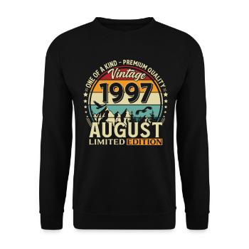 29th Birthday Gift Husband Original 1997 August - Unisex Sweatshirt - black - Front - Alina (178cm) & Michal (187cm)