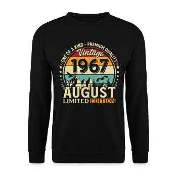 59th Birthday Gift Husband Original 1967 August - Unisex Sweatshirt - black - Front - Alina (178cm) & Michal (187cm)
