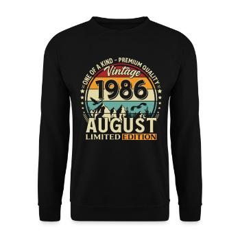 Cadeau pour 40 ans Mari Original 1986 Août - Sweat-shirt Unisexe - noir - Devant - Alina (178cm) & Michal (187cm)