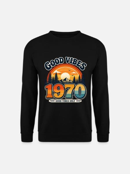 Vintage 1970's Sunset - Unisex Sweatshirt - black
