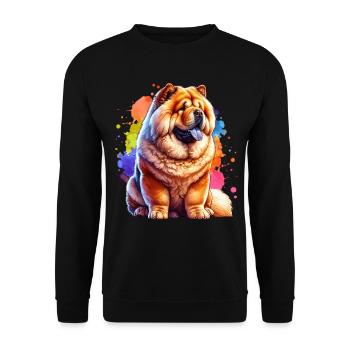 Chowchow Geschenk - Unisex Pullover - Schwarz - Vorne - Alina (178cm) & Michal (187cm)